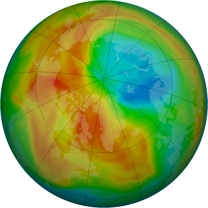 Arctic ozone map for 01 April 2011